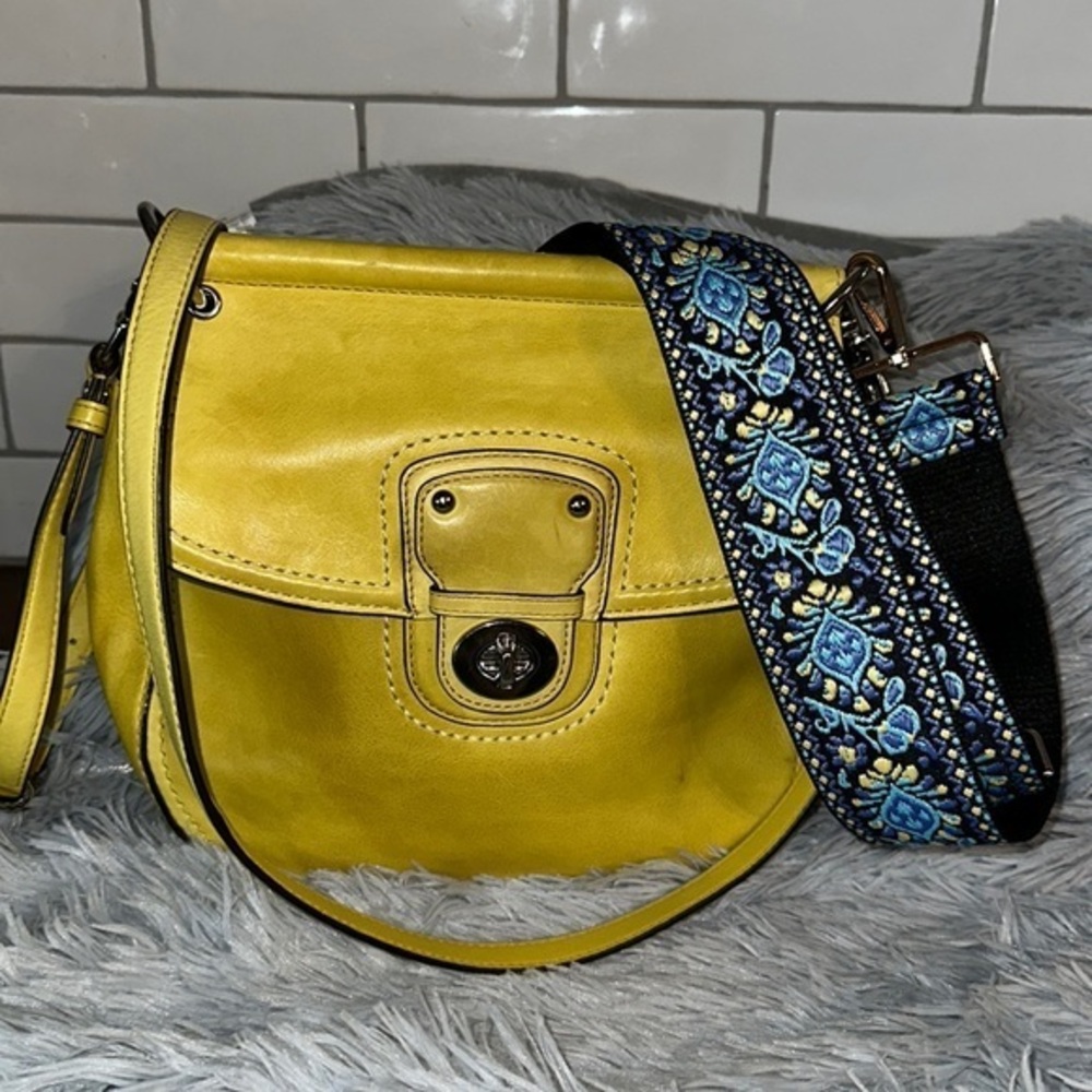 - Vintage Coach Willis bag. I added fun off brand colorful strap for fun